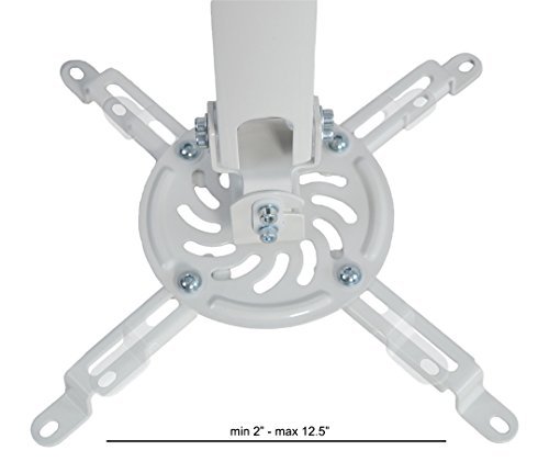 VIVO Universal Extending White Ceiling Projector Mount / Height Adjustable Projection (MOUNT-VP02W)