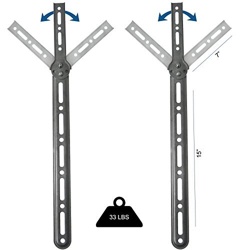 VIVO Universal Sound Bar Bracket Speaker Mount Below or Above Wall Mounted TV | Fits 23"-65" (MOUNT-SPSB2)