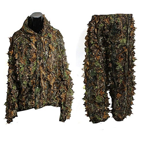 VORCOOL Leaf Camouflage Woodland Camo Ghillie Suit Set 3D Jungle Forest Hunting Lightweight