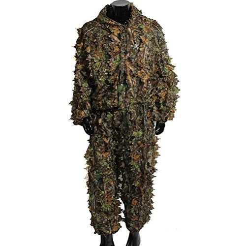 VORCOOL Leaf Camouflage Woodland Camo Ghillie Suit Set 3D Jungle Forest Hunting Lightweight