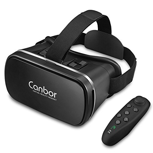 VR Headset, Canbor VR Goggles Virtual Reality Headset VR Glasses for 3D Video Movies Games for Apple iPhone, Samsung Sony HTC More Smartphones