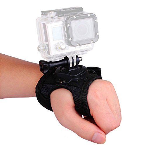 VVHOOY 360 Degree Rotation Glove Style Band Wrist Strap Mount Strip Belt with Screw for GoPro Hero 5 Sony AKASO DBPOWER Vtin Cymas iCOOLB Xiaomi Yi 4K and All Kinds of Camera