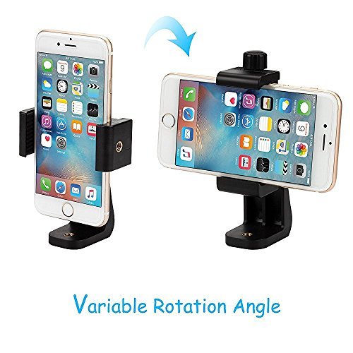 Vastar Universal Smartphone Tripod Adapter Cell Phone Holder Mount Adapter, Fits iPhone, Samsung, and all Phones, Rotates Vertical and Horizontal, Adjustable Clamp