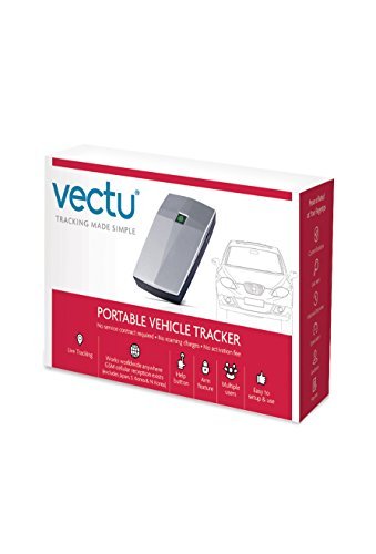 Vectu Portable Vehicle Tracker GPS/GSM Tracking Real-time Locator for Cars Motorcycles Scooter Bike Golf Carts - Grey