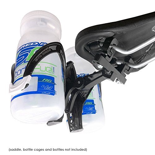 VeloChampion Double Water Bottle Cage Mount - Alloy Black for Cycling Triathlon Bike