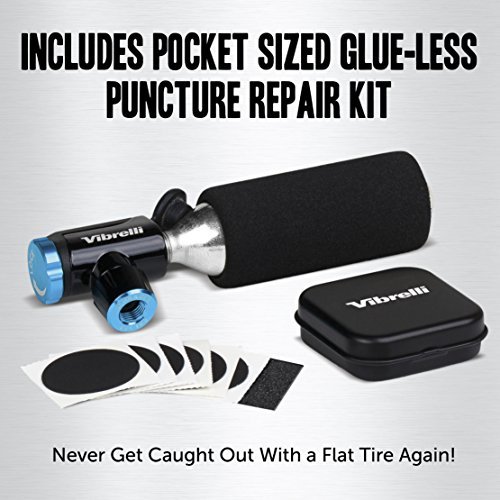 Vibrelli Performance CO2 Inflator - Glueless Puncture Kit - Presta & Schrader Valve Compatible