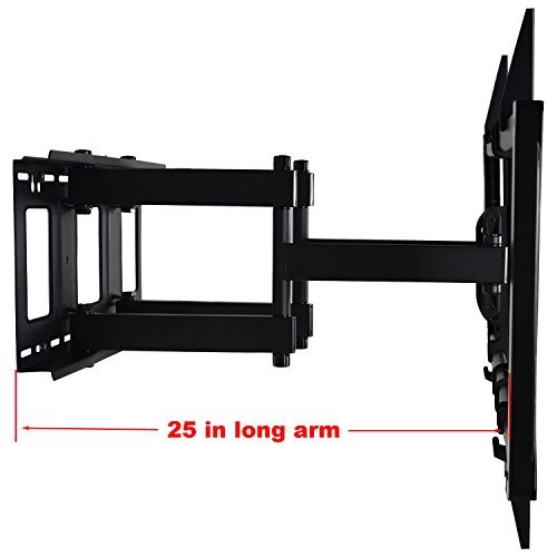 VideoSecu Articulating TV Mount Large Big Heavy Duty Swivel Tilt Wall Mount Bracket For most 60" 62" 65" 70" 75" 78" 80", Some Models up to 85" 90" LED LCD Plasma TV- Dual Arm pulls out up to 25" 1YE