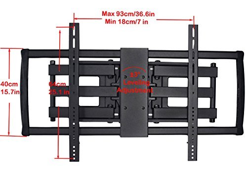 VideoSecu Articulating TV Mount Large Big Heavy Duty Swivel Tilt Wall Mount Bracket For most 60" 62" 65" 70" 75" 78" 80", Some Models up to 85" 90" LED LCD Plasma TV- Dual Arm pulls out up to 25" 1YE