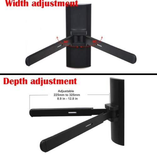 VideoSecu DVD DVR VCR Wall Mount Bracket for DVD Player DDS Receiver Blu-Ray Media VCR Stereo Cable Box - Adjustable Electronic Component Shelf Holder 1XU