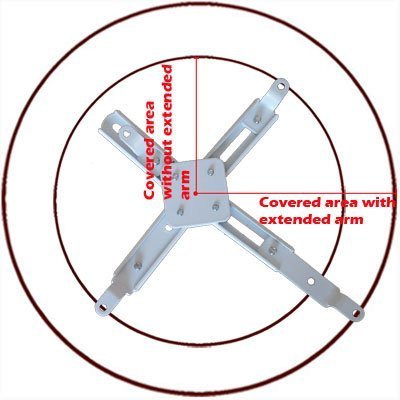 VideoSecu LCD/DLP Projector Ceiling Mount Bracket White Fits both flat or Vaulted ceiling PJ2W 1CA