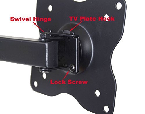 VideoSecu ML12B TV LCD Monitor Wall Mount Full Motion 15-Inch Extension Arm Articulating Tilt Swivel for Most 15 to 27-Inch LED TV Flat Panel Screen with VESA 100x100,75x75 1KX (Black)