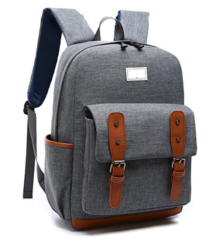 Vintage College Bag Bookbags Rucksack Casual Daypacks Canvas Shoulder Backpack for 13"" & 15.6"" Laptops Fits Apple MacBook Pro/Air Dell, Asus, MSI