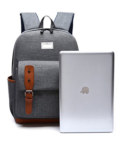Vintage College Bag Bookbags Rucksack Casual Daypacks Canvas Shoulder Backpack for 13"" & 15.6"" Laptops Fits Apple MacBook Pro/Air Dell, Asus, MSI