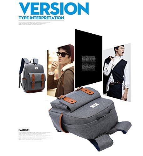 Vintage College Bag Bookbags Rucksack Casual Daypacks Canvas Shoulder Backpack for 13"" & 15.6"" Laptops Fits Apple MacBook Pro/Air Dell, Asus, MSI