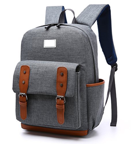 Vintage College Bag Bookbags Rucksack Casual Daypacks Canvas Shoulder Backpack for 13"" & 15.6"" Laptops Fits Apple MacBook Pro/Air Dell, Asus, MSI