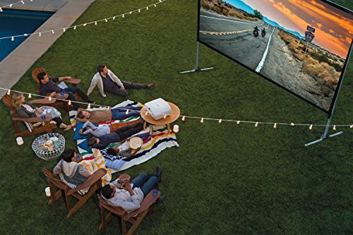 Visual Apex Projector Screen 144" 4K Portable Indoor/Outdoor Movie Theater Fast-Folding Projector Screen with Stand Legs and Carry Bag HD 16:9 format