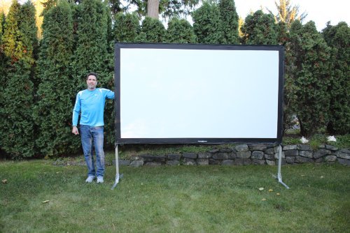 Visual Apex Projector Screen 144" 4K Portable Indoor/Outdoor Movie Theater Fast-Folding Projector Screen with Stand Legs and Carry Bag HD 16:9 format