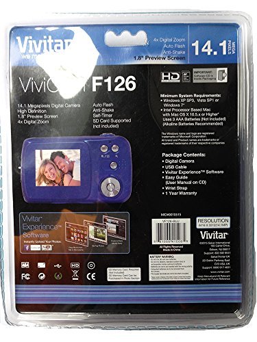 Vivitar Blue ViviCam F126 Digital Camera with 14 Megapixels