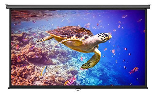 VonHaus 100-inch Widescreen Projector Screen (Manual Pull Down) - Home Theater/Cinema or Presentation Platform - 16:9 Aspect Ratio Projection Screen - Suitable for HDTV/Sports/Movies/Presentations