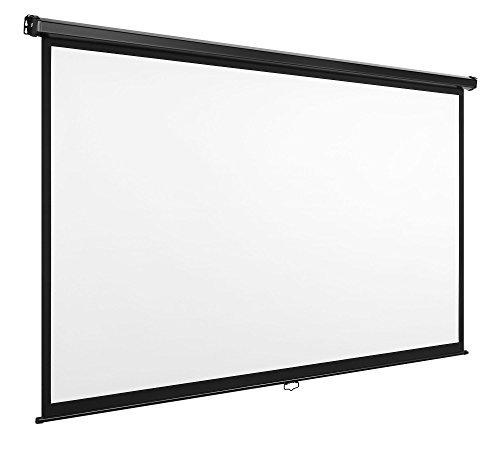 VonHaus 100-inch Widescreen Projector Screen (Manual Pull Down) - Home Theater/Cinema or Presentation Platform - 16:9 Aspect Ratio Projection Screen - Suitable for HDTV/Sports/Movies/Presentations