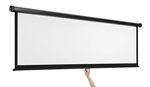 VonHaus 100-inch Widescreen Projector Screen (Manual Pull Down) - Home Theater/Cinema or Presentation Platform - 16:9 Aspect Ratio Projection Screen - Suitable for HDTV/Sports/Movies/Presentations