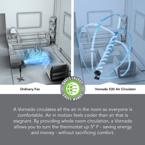 Vornado 530 Small Whole Room Air Circulator Fan, Black