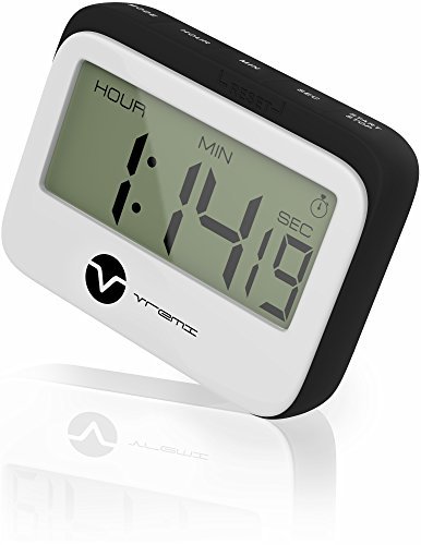 Vremi VRM020264N Digital Kitchen Timer Magnet Loud Clock with Alarm and Large Display in Cute Retro Shape-60 Minute 24 Hour Electric Stopwatch, Black