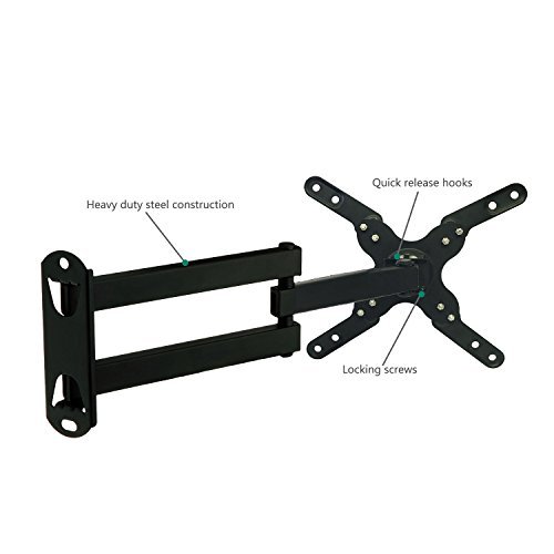 WALI Articulating TV LCD Monitor Wall Mount Full Motion 14" Extension Arm for Most 13 - 39 inch LED TV Flat Screen VESA up to 200x200mm, (WL-1339LM)