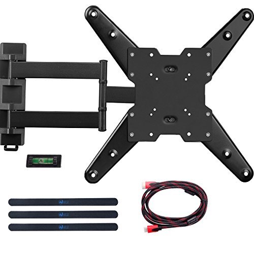 WALI Full Motion Articulating TV Wall Mount Bracket for most 26-50 inch LED, LCD, Flat Screen TVs w/VESA up to 400 x 400 - 20" Extension (WL-MA4602) Black