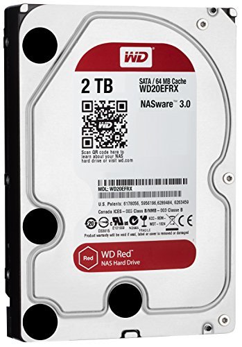 WD Red 2TB NAS Hard Disk Drive - 5400 RPM Class SATA 6 Gb/s 64MB Cache 3.5 Inch - WD20EFRX