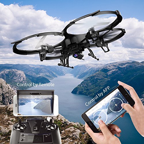 WIFI FPV Version U818A Drone with 720P HD Camera DBPOWER Headless Mode Quadcopter with 2 Batteries Long Flying Time Drone for Beginners