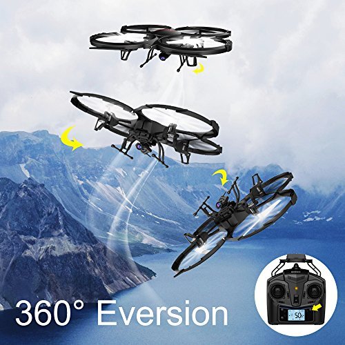 WIFI FPV Version U818A Drone with 720P HD Camera DBPOWER Headless Mode Quadcopter with 2 Batteries Long Flying Time Drone for Beginners