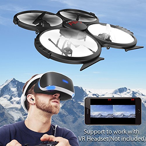 WIFI FPV Version U818A Drone with 720P HD Camera DBPOWER Headless Mode Quadcopter with 2 Batteries Long Flying Time Drone for Beginners