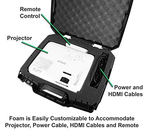 WORKFORCE Safe n Secure Video Projector Hard Case - For Epson PowerLite and Home Cinema DLP, WXGA, 1080p and 3D Projectors - For Select Models Pro EX9200 / 1761W / 1284 / 640 / 740HD / 1040 and More