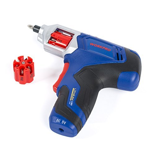 WORKPRO Cordless Rechargeable Power Screwdriver Lithium-ion 3.6V with Quick Change Bits