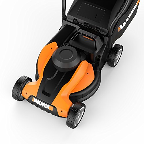 WORX 14-Inch 24-Volt Cordless Lawn Mower with Easy-Start Feature, Removable Battery, and Grass Collection Bag – WG775