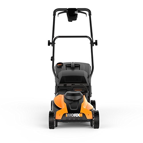 WORX 14-Inch 24-Volt Cordless Lawn Mower with Easy-Start Feature, Removable Battery, and Grass Collection Bag – WG775