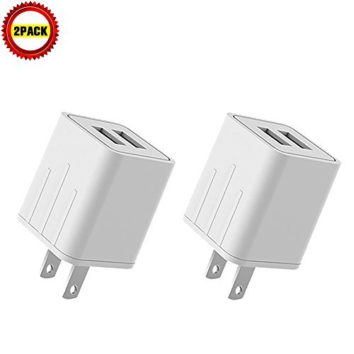 Wall Charger, 4.2A 21W Dual USB Universal Portable Charger with Smart Technology, for iPhone 7 6/6S Plus, 5/5S, iPad Pro, Galaxy S7, S6 Edge Plus, S5, Nexus, HTC & more [2-PACK]