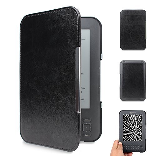 Walnew Amazon Kindle Keyboard(kindle 3) Case Cover -- Ultra Lightweight PU Leather Smartshell Cover for Amazon kindle Keyboard(3rd Generation)Tablet with 6" Display and Keyboard (Black)