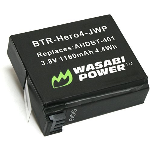 Wasabi Power Battery (2-Pack) and Dual Charger for GoPro HERO4 and GoPro AHDBT-401, AHBBP-401