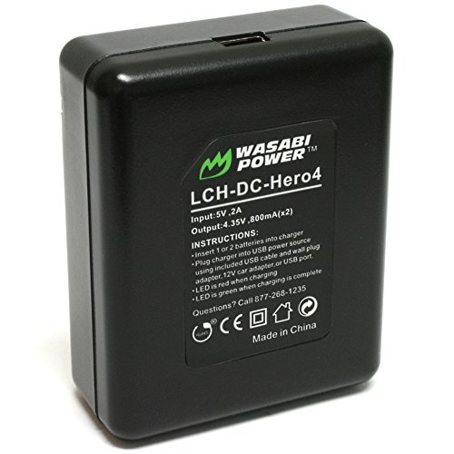 Wasabi Power Battery (2-Pack) and Dual Charger for GoPro HERO4 and GoPro AHDBT-401, AHBBP-401