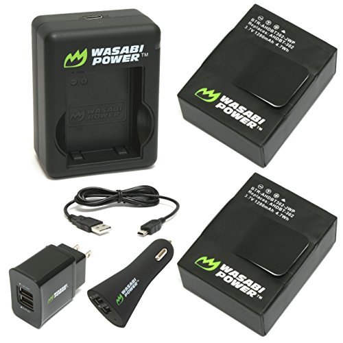 Wasabi Power Battery (2-Pack) and New Dual Charger for GoPro Hero3, Hero3+ (with Car and US Plug)