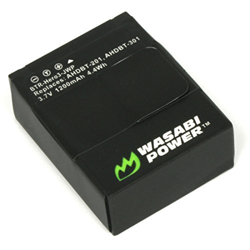 Wasabi Power Battery for GoPro HD HERO3, HERO3+ and GoPro AHDBT-201, AHDBT-301, AHDBT-302 (1200mAh)