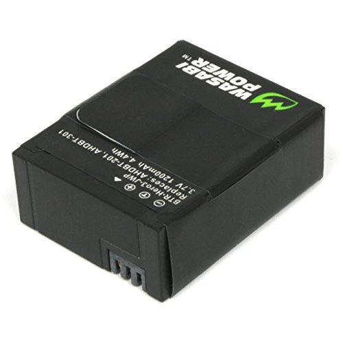 Wasabi Power Battery for GoPro HD HERO3, HERO3+ and GoPro AHDBT-201, AHDBT-301, AHDBT-302 (1200mAh)