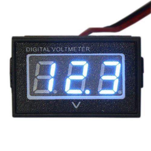 Waterproof Monitor DC 4.5-150V 12/24/36/48V Volt Battery Meter Voltage Tester Automative Electric Cars Gauge Golf Cart E-Bike Bicycle Motorcycle Small Digital Voltmeter 0.56"LED Blue