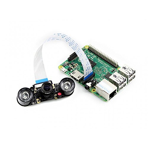 Waveshare Raspberry Pi Camera (F) Night Vision Camera Adjustable-Focus Module 5MP OV5647 Webcam Video 1080p for Raspberry-pi 3 Model B/ 2 B/B+