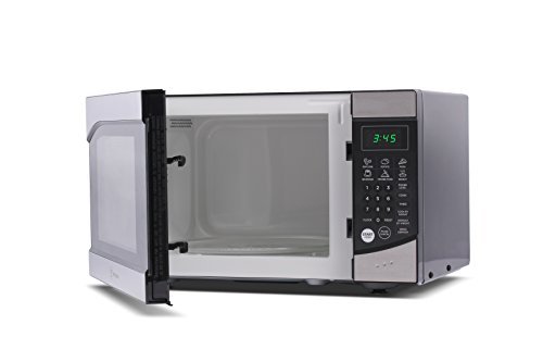 Westinghouse WM009 900 Watt Counter Top Microwave Oven, 0.9 Cubic Feet, Stainless Steel Front with Black Cabinet