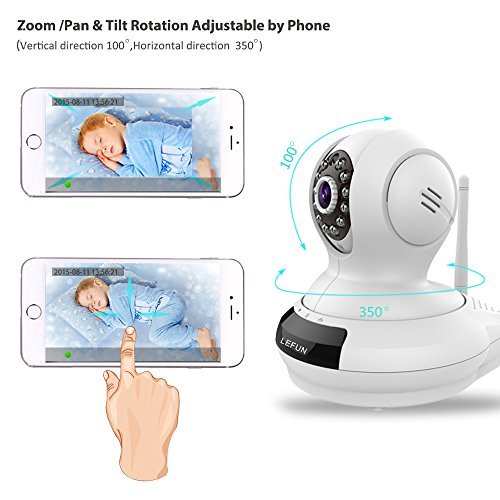 WiFi Camera, LeFun Wireless Surveillance Camera IP Cam Nanny Cam with Pan Tilt Zoom Motion Detect Two Way Audio Night Vision Remote Control 2.4G WiFi for Baby Monitor and Wireless Security Camera