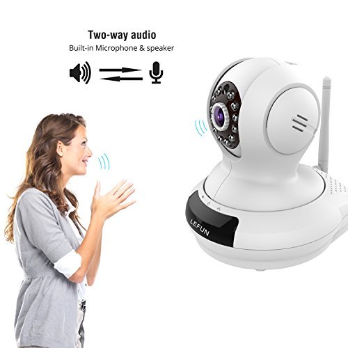 WiFi Camera, LeFun Wireless Surveillance Camera IP Cam Nanny Cam with Pan Tilt Zoom Motion Detect Two Way Audio Night Vision Remote Control 2.4G WiFi for Baby Monitor and Wireless Security Camera