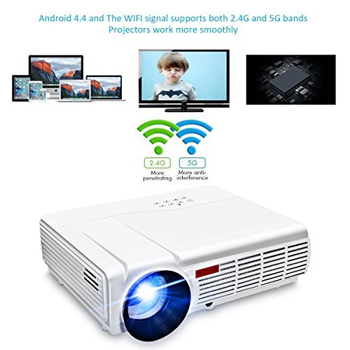 Wifi Projector,ELEGIANT 3000 Lumens Long life LED Full HD LED Home Cinema TV Projector Lcd Multimedia Video Game Projectors Support 1080P HDMI USB VGA AV TV Interface